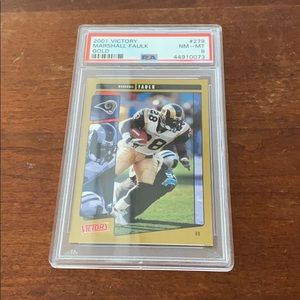 2001 victory Marshall Faulk gold PSA 8 RAMS NICE